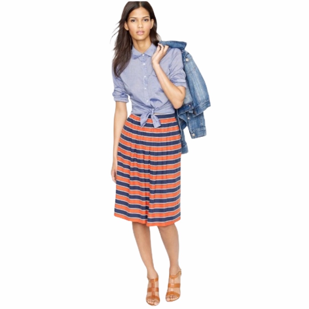 J. CREW • Gondola Stripe Silk Skirt • Sz 00